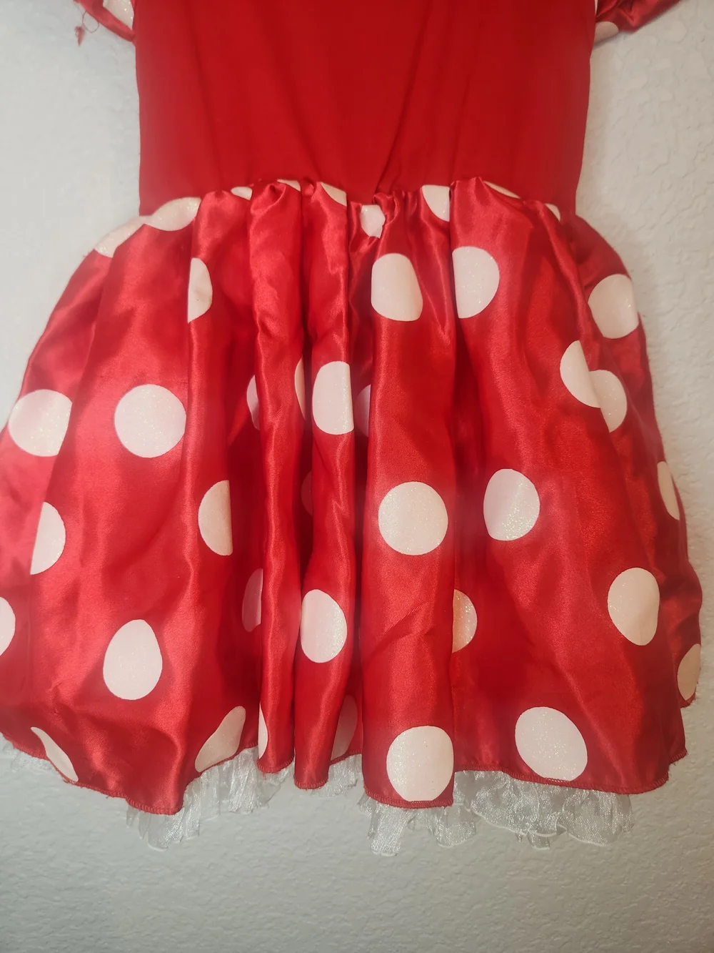 Disney Store Minnie Mouse Costume Dress Red w/White Polka Dots Size Ssize 2 3